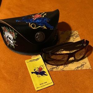 Ed Hardy Mint Condition Sunglasses! Never worn. Beautiful leather case-must see!